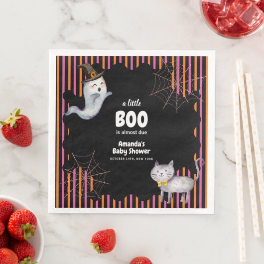 Modern Little Boo Ghost Cat Baby Shower  (インサイチュ)