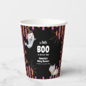 Modern Little Boo Ghost Cat Baby Shower  紙コップ (裏面)