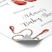 Modern Little Champion Boxing Baby Shower Welcome ポスター (角)