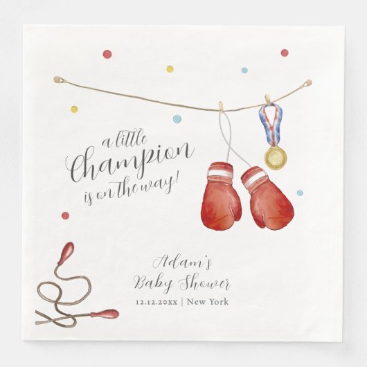 Modern Little Champion Boxing Sport Baby Shower (正面)