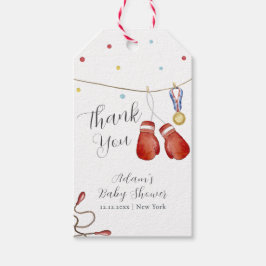 Modern Little Champion Boxing Sport Baby Shower ギフトタグ