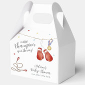 Modern Little Champion Boxing Sport Baby Shower フェイバーボックス (裏面)