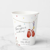 Modern Little Champion Boxing Sport Baby Shower 紙コップ (裏面)