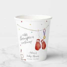 Modern Little Champion Boxing Sport Baby Shower 紙コップ