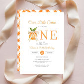 Modern Little Cutie Orange Citrus 1st Birthday 招待状