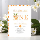 Modern Little Cutie Orange Citrus 1st Birthday 招待状