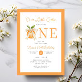 Modern Little Cutie Orange Citrus 1st Birthday 招待状