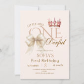 Modern Little Miss ONEderful First 1st Birthday  招待状 (正面)