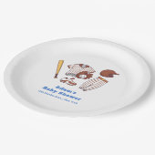 Modern Little Slugger Baseball Sport Baby Shower ペーパープレート (アングル)