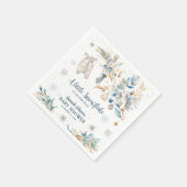 Modern Little Snowflake Clothesline Baby Shower スタンダードカクテルナプキン (角)