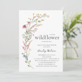 Modern Little Wildflower Baby Shower Invitation 招待状 (スタンド正面)
