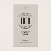 Modern logo beige gray clothing label hang tag  (正面)