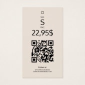 Modern logo beige QR code clothing hang tag  (裏面)