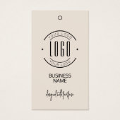 Modern logo beige QR code clothing hang tag  (正面)
