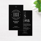 Modern logo black white clothing label hang tag  (デスク)