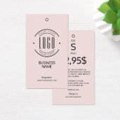 Modern logo blush pink clothing label hang tag  (デスク)