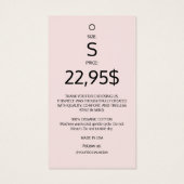 Modern logo blush pink clothing label hang tag  (裏面)