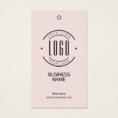 Modern logo blush pink clothing label hang tag  (正面)