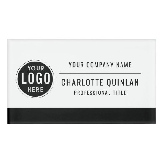Modern Logo Business Name Tag 名札 (正面)