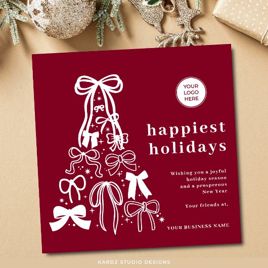 Modern Logo Christmas Tree Business Holiday Card シーズンカード