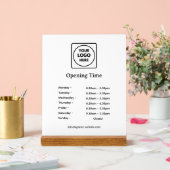 Modern Logo | Custom Business Opening Hours Sign アクリルサイン (ウェディング)