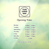 Modern Logo | Custom Business Opening Hours Sign ウィンドウサイン (シート3)