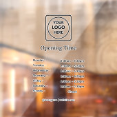 Modern Logo | Custom Business Opening Hours Sign ウィンドウサイン (シート2)