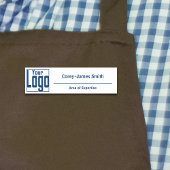 Modern Logo Expertise Classic White Blue 名札