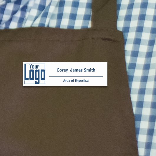 Modern Logo Expertise Classic White Blue 名札