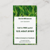 Modern Logo List QR Call to Action Lawn Care 名刺 (裏面)