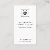 Modern Logo | Minimalist Feedback & Survey Design 名刺 (裏面)