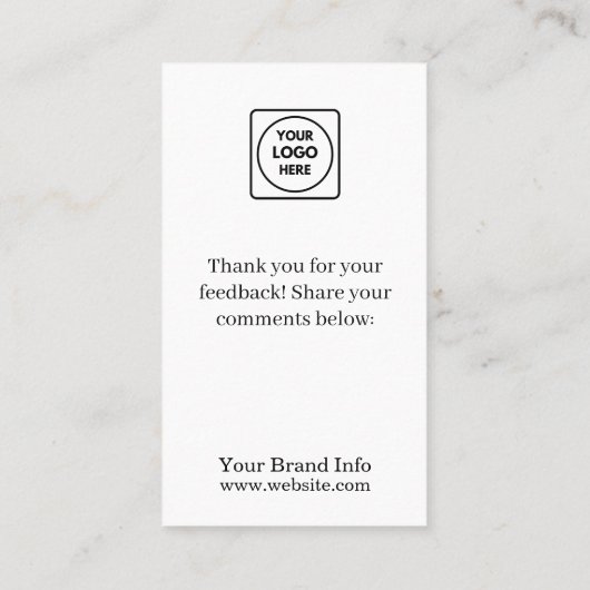 Modern Logo | Minimalist Feedback & Survey Design 名刺 (裏面)