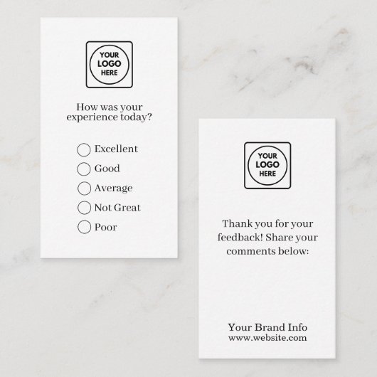 Modern Logo | Minimalist Feedback & Survey Design 名刺 (正面/裏面)