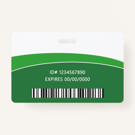 Modern Logo Photo ID Barcode Employee Name バッジ (裏面)