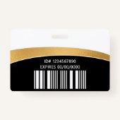 Modern Logo Photo ID Barcode Employee Name バッジ (裏面)