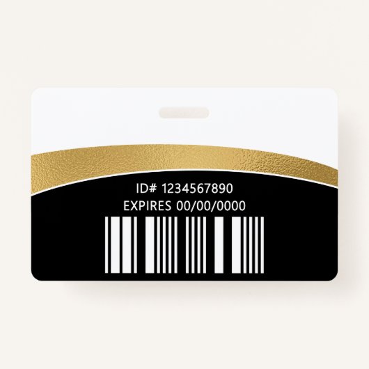 Modern Logo Photo ID Barcode Employee Name バッジ (裏面)