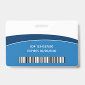 Modern Logo Photo ID Barcode Employee Name バッジ (裏面)
