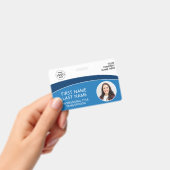 Modern Logo Photo ID Barcode Employee Name バッジ (手持ち)