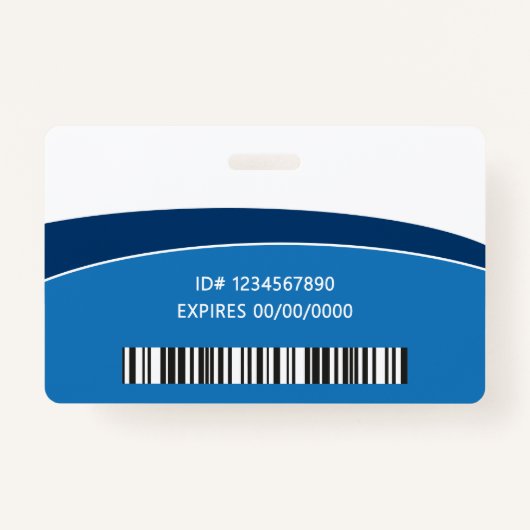 Modern Logo Photo ID Barcode Employee Name バッジ (裏面)