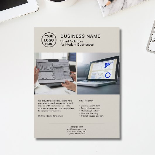 Modern Logo Photo Professional Services Business チラシ