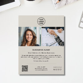 Modern Logo Photo QR Social Media Business Flyer チラシ