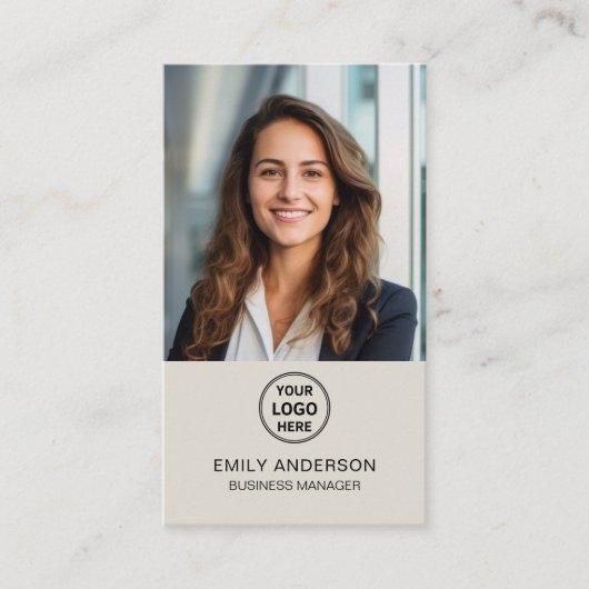 Modern Logo Photo QR Social Media Professional 名刺 (正面)