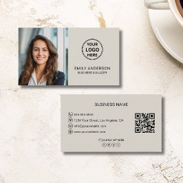 Modern Logo Photo QR Social Media Professional 名刺
