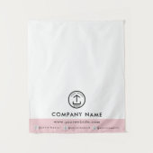 Modern Logo Pink Vendor Event Display Table Runner タペストリー (正面)