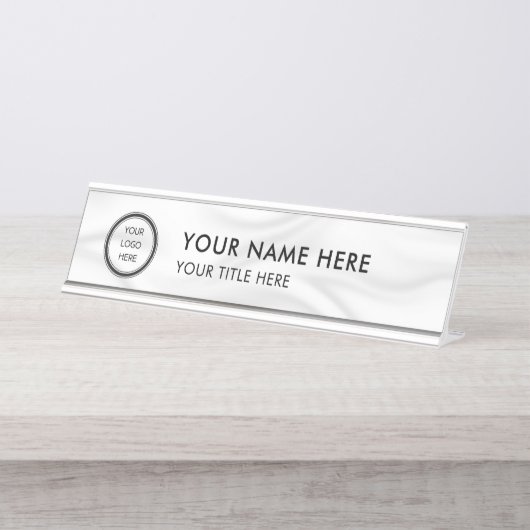 Modern Logo Professional Business Name Plate デスクネームプレート (正面)