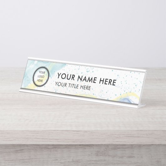 Modern Logo Professional Business Name Plate デスクネームプレート (正面)