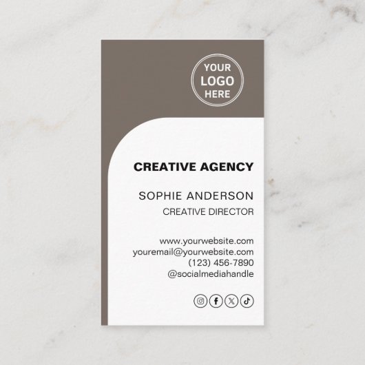 Modern Logo QR Creative Agency 名刺 (裏面)