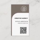 Modern Logo QR Creative Agency 名刺 (正面)