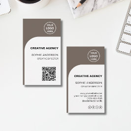 Modern Logo QR Creative Agency  名刺