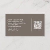 Modern Logo QR Creative Agency Taupe 名刺 (裏面)